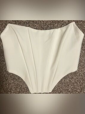 Trendyol 38 Women’s Strapless Ivory Corset Top zipper in back coquette festival
